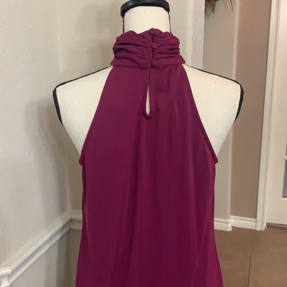 INC International Concept BE MYSTERIOUS boysenberry/gray sleeveless tunic halter - Picture 8 of 16